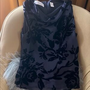 Elegant Black Floral Top by Dana Buchman